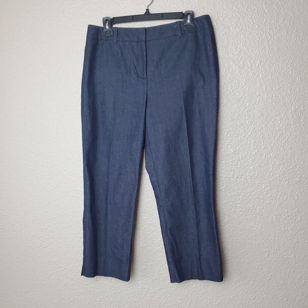 Chico's Straight ankle-length dress pants size 15 "L" women's navy blue zipper‎